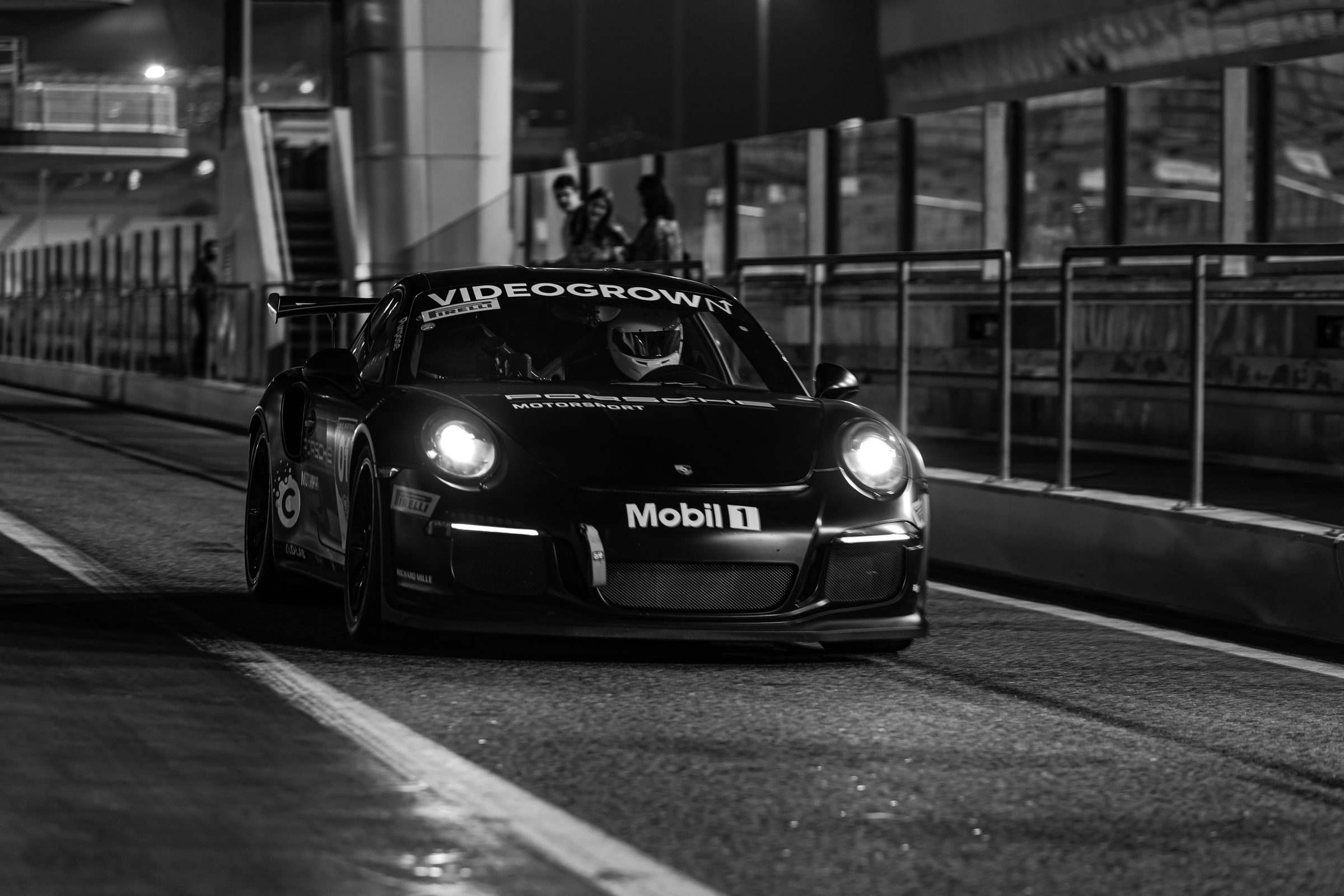 #27 in the pit lane at night
